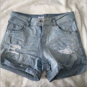 Light wash shorts